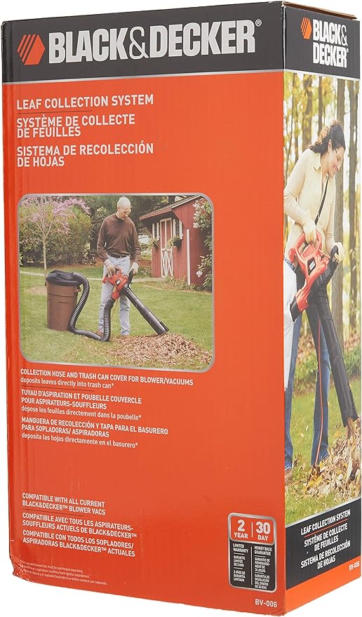 BLACK+DECKER BLACK+ DECKER Leaf Blower Hose Attachment for Corded Leaf Blowers, Attachment Only, 8ft (BV-006) - LeafyLoom