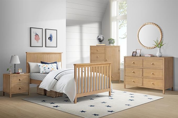 Everlee Crib to Full-Size Bed Conversion Kit, Honey Wood - LeafyLoom