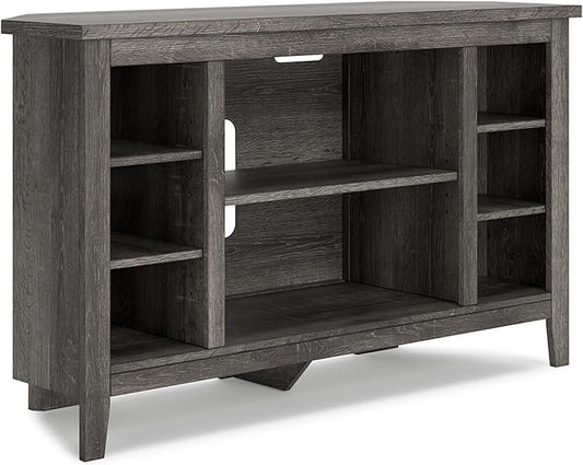 Signature Design by Ashley Arlenbry Modern Corner TV Stand with Fireplace Option & Fits TVs Up to 48 Inches, Gray - LeafyLoom