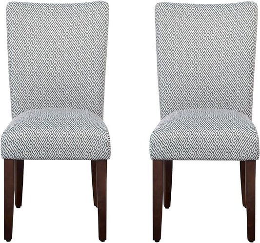 HomePop Parsons Classic Upholstered Accent Dining Chair, Set of 2, Shades Blue - LeafyLoom