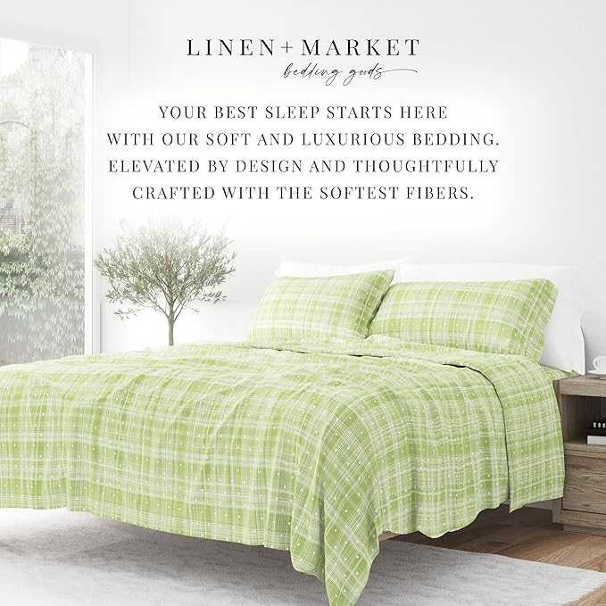 Linen Market 4 Piece Full Bedding Sheet Set (Moss Polka) - Sleep Better Than Ever with These Ultra-Soft & Cooling Bed Sheets for Your Full Size Bed - Deep Pocket Fits 16" Mattress - LeafyLoom