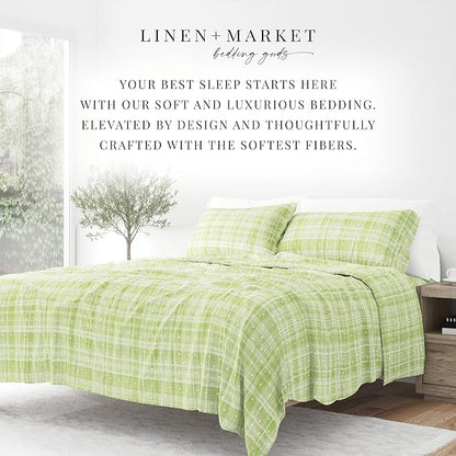 Linen Market 4 Piece Full Bedding Sheet Set (Moss Polka) - Sleep Better Than Ever with These Ultra-Soft & Cooling Bed Sheets for Your Full Size Bed - Deep Pocket Fits 16" Mattress - LeafyLoom