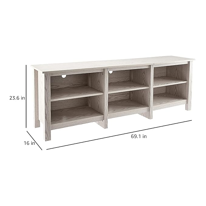 ROCKPOINT 70inch TV Stand Storage Media Console Entertainment Center,White - LeafyLoom