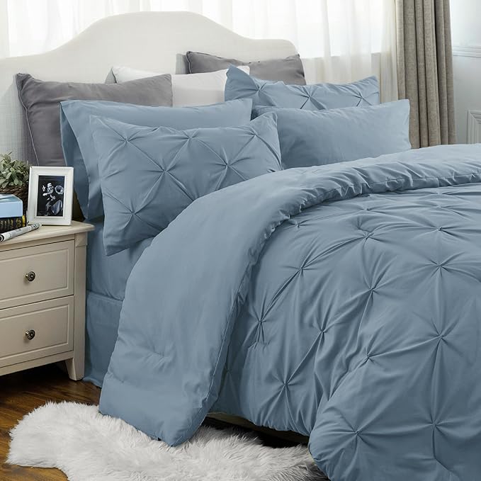 Bedsure California King Comforter Set - Cal King Bed Set 7 Pieces, Cali King Bedding Set with Comforter, Sheets, Pillowcases & Shams - LeafyLoom