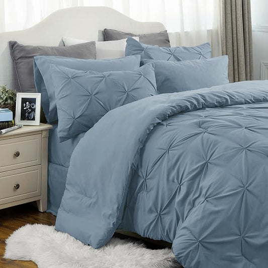 Bedsure Twin Comforter Set with Sheets - 5 Pieces Twin Bedding Sets, Twin Bed in a Bag with Comforter, Sheets, Pillowcase & Sham - LeafyLoom