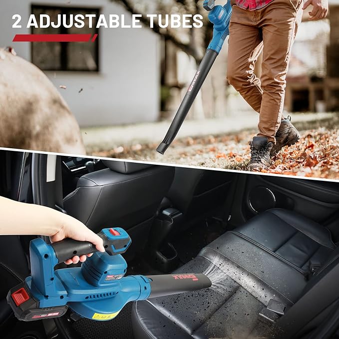 20V 160MPH Cordless Leaf Blower with Battery, Charger & Adjustable Tubes - Portable, Lightweight for Cleaning Leaf, Dust, Debris - LeafyLoom