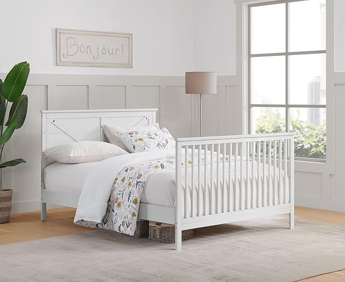 Oxford Baby Montauk Crib to Full-Size Bed Conversion Kit, Barn White - LeafyLoom