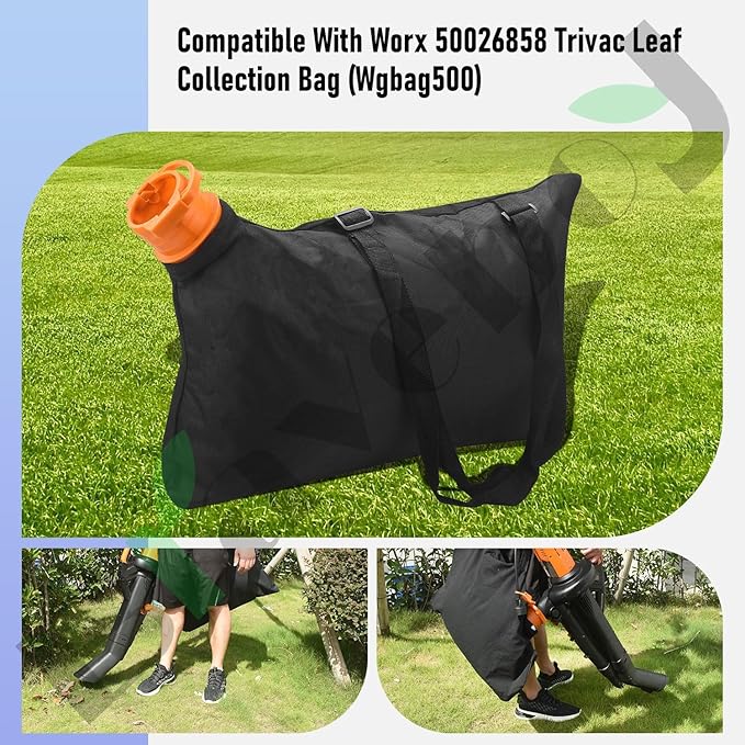 50026858 Trivac Leaf Collection Bag WGBAG500, by - Braveboy, Compatible with Worx Blower/Vacuum Cleaner, Replacement Model WG500, WG505, WG509, WG501, WG502 - LeafyLoom