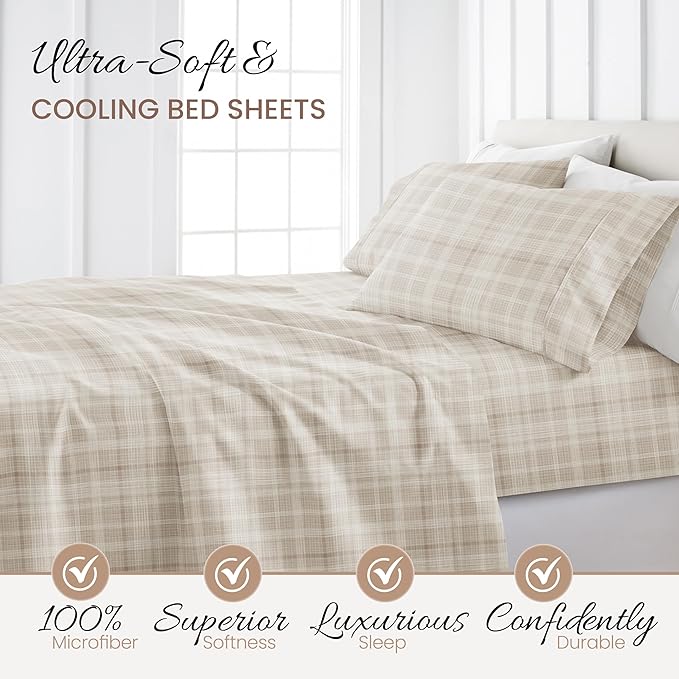 Linen Market 4 Piece Full Bedding Sheet Set (Ray Thatch) - Sleep Better Than Ever with These Ultra-Soft & Cooling Bed Sheets for Your Full Size Bed - Deep Pocket Fits 16" Mattress - LeafyLoom