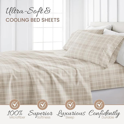 Linen Market 4 Piece Full Bedding Sheet Set (Ray Thatch) - Sleep Better Than Ever with These Ultra-Soft & Cooling Bed Sheets for Your Full Size Bed - Deep Pocket Fits 16" Mattress - LeafyLoom