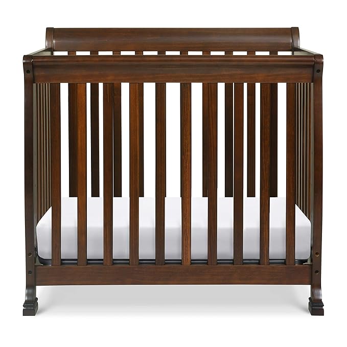 DaVinci Kalani 4-in-1 Convertible Mini Crib in Espresso | Greenguard Gold Certified - LeafyLoom