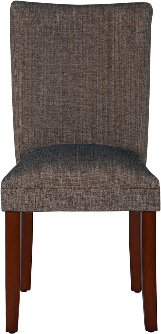 HomePop Parsons Classic Dining Chair, Single Pack,Textile, Crosshatch Brown - LeafyLoom