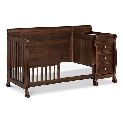 DaVinci Kalani 4-in-1 Convertible Crib and Changer Combo in Espresso - LeafyLoom