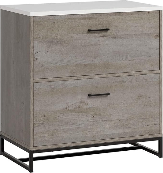 Sauder Tremont Row 2-Drawer Lateral File Cabinet, L: 27.95" x W: 15.71" x H: 29.53", Mystic Oak - LeafyLoom