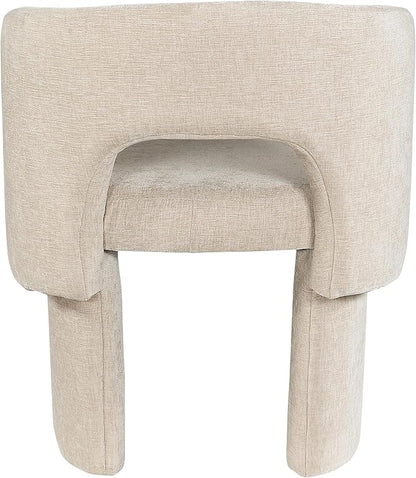 Meridian Furniture Emmet Collection Modern | Contemporary Dining Accent Chair with Rich Fabric, Steel Inner Frame, 26" W x 23.5" D x 30" H, Beige - LeafyLoom