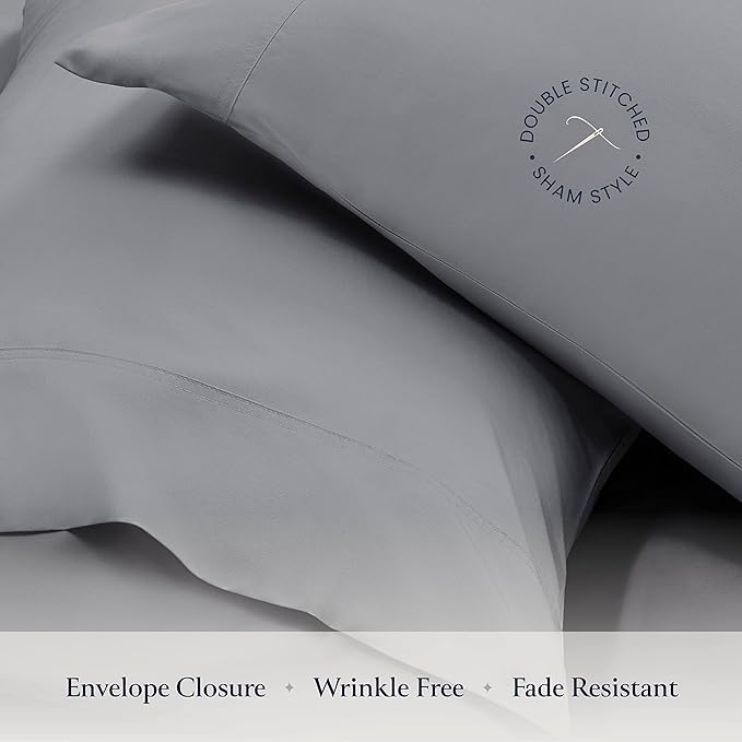 BELADOR Silky Soft Sheet Set - Luxury 4 Piece, for Twin Size Bed, Secure-Fit Deep Pocket Sheets with Elastic, Breathable Hotel Sheets and Pillowcase Set, Wrinkle Free Oeko-Tex Sheets - LeafyLoom