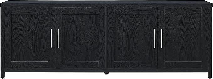 Henn&Hart Strahm TV Stand, 68" Wide, Black - LeafyLoom