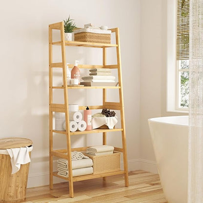 4-Tier Bamboo Ladder Shelf - LeafyLoom