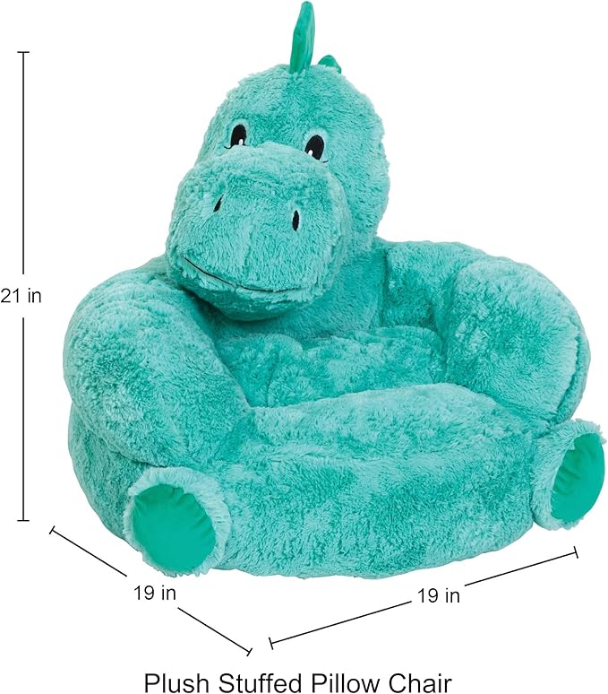 Trend Lab Dinosaur Toddler Chair Plush Character Kids Chair Comfy Furniture Pillow Chair for Boys and Girls, 21 x 19 x 19 inches - LeafyLoom