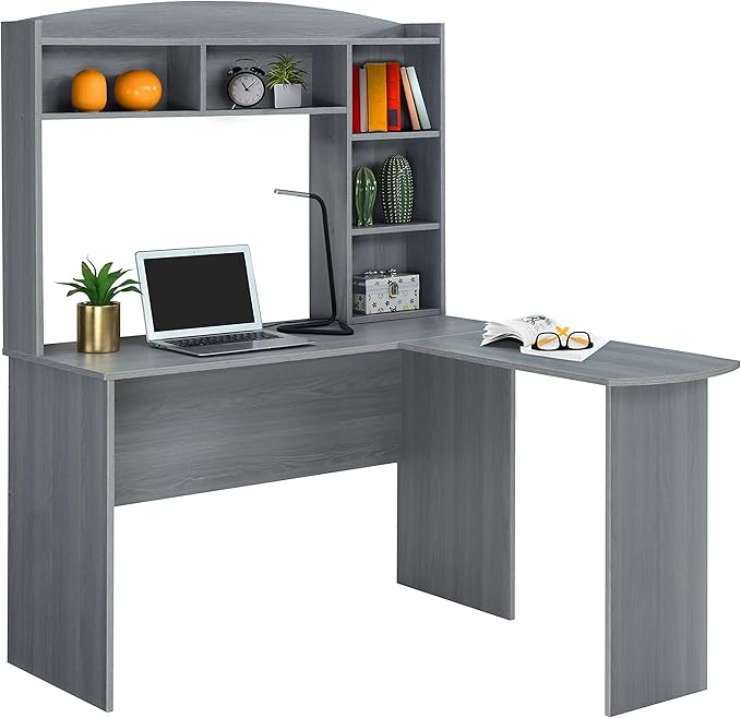 NicBex Laik-DW-00039-DX Desks, 47.25" W x 49.25" D x 62.5" H, Gray - LeafyLoom