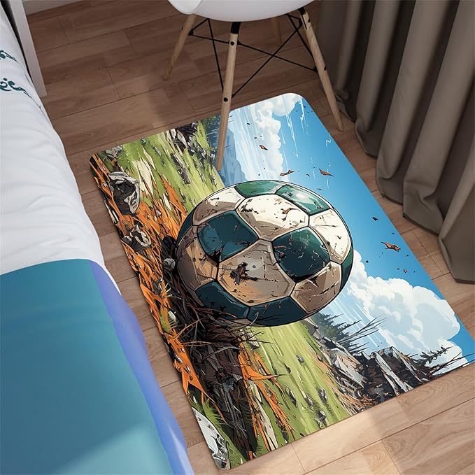 Football Rug for Boys Bedroom - Kids Rug Football Rug Basketball Rugs for Teen Boys Bedroom Football Carpet for Boys Bedroom Football Rugs for Boys Girls Sports Room,2'×3' - LeafyLoom