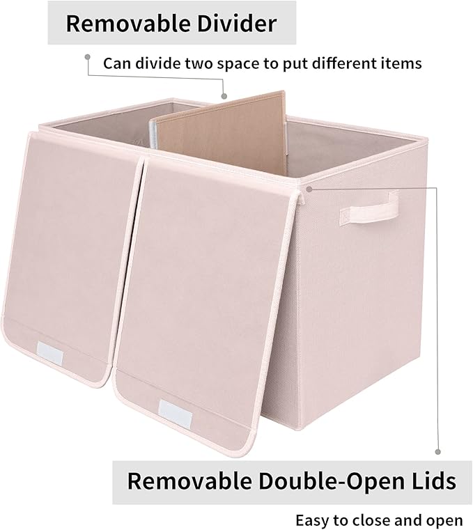 GRANNY SAYS Toy Chest with Lids, Foldable Toy Storage Organizer with Handles, Stuffed Animal Storage for Nursery Room Playroom, Girl's Room, Living Room, Large Toy Box for Girls, Pink - LeafyLoom