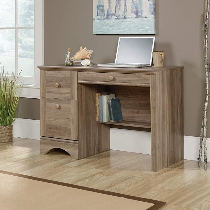 Sauder Harbor View Computer Desk, Salt Oak finish - LeafyLoom