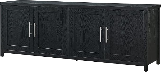 Henn&Hart Strahm TV Stand, 68" Wide, Black - LeafyLoom