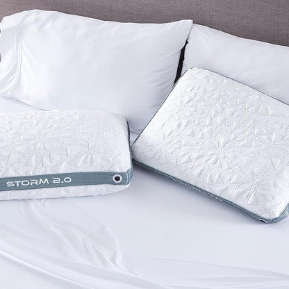 Bedgear Storm Performance Pillow - Size 3.0 - Cooling Bed Pillow for Hot Sleepers - Medium-Firm Pillow for All Sleep Positions, Hypoallergenic, Washable & Removable Cover - LeafyLoom