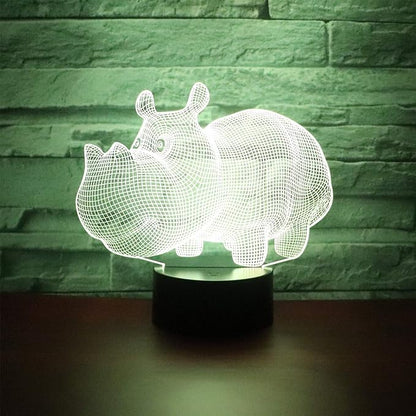 Night Light for Hippo Gift Desk Table Light 7 Colors Changing Touch Control Christmas Birthday Valentine's Day Kids - LeafyLoom