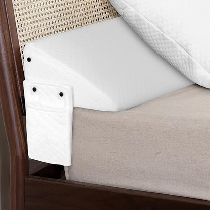 Bed Wedge Pillow,Headboard Pillow,Mattress Wedge,Close The Gap (0-8") Between Your Mattress and Headboard,Bed Gap Filler (White, Full) - LeafyLoom