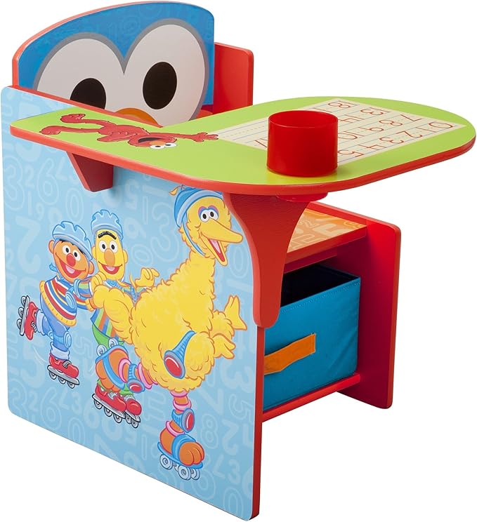 Delta Children Chair Desk With Storage Bin, Sesame Street - LeafyLoom