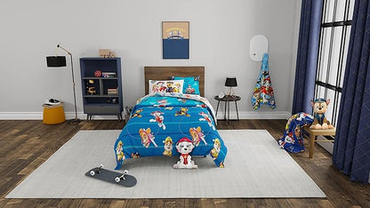 Paw Patrol Kids Bedding Super Soft Comforter and Sheet Set with Sham, 5 Piece Twin Size, (100% Officially Licensed Nickelodeon Product) By Franco - LeafyLoom