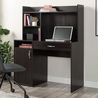 Sauder Beginnings Transitional Desk with Hutch, Cinnamon Cherry finish - LeafyLoom