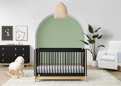 GAP babyGap Tate 4-in-1 Convertible Crib - Greenguard Gold Certified, Ebony/Natural - LeafyLoom