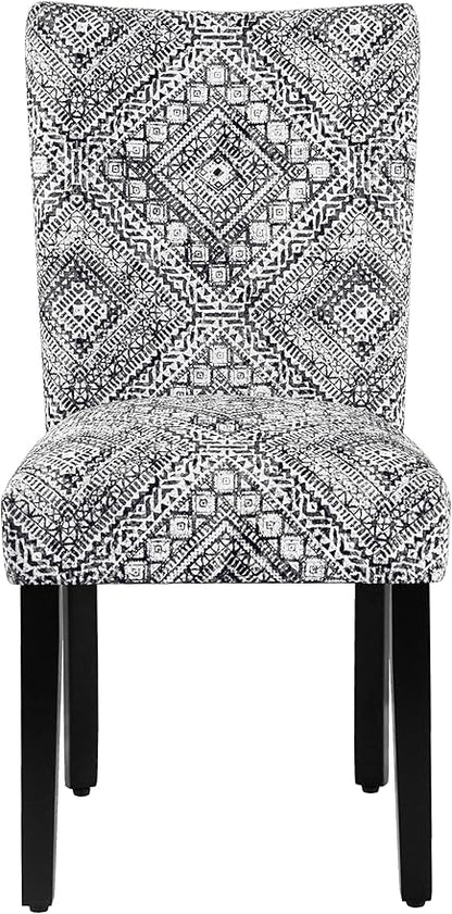 HomePop Parsons Classic Dining Room Tables and Chairs, 2 Packs, Velvet Tribal Pattern - LeafyLoom