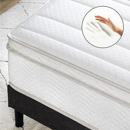 ZINUS 12 Inch Foam and Spring Hybrid Mattress [New Version], Full, Fiberglass free, Medium Firmness, Durable Support, Certified Safe Foams & Fabric, Mattress in A Box - LeafyLoom