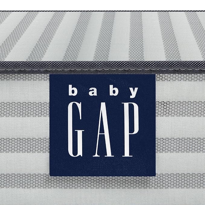 babyGap by Delta Children Graham 4-in-1 Convertible Crib with Storage Drawer TrueSleep Crib and Toddler Mattress (Bundle), Bianca White - LeafyLoom