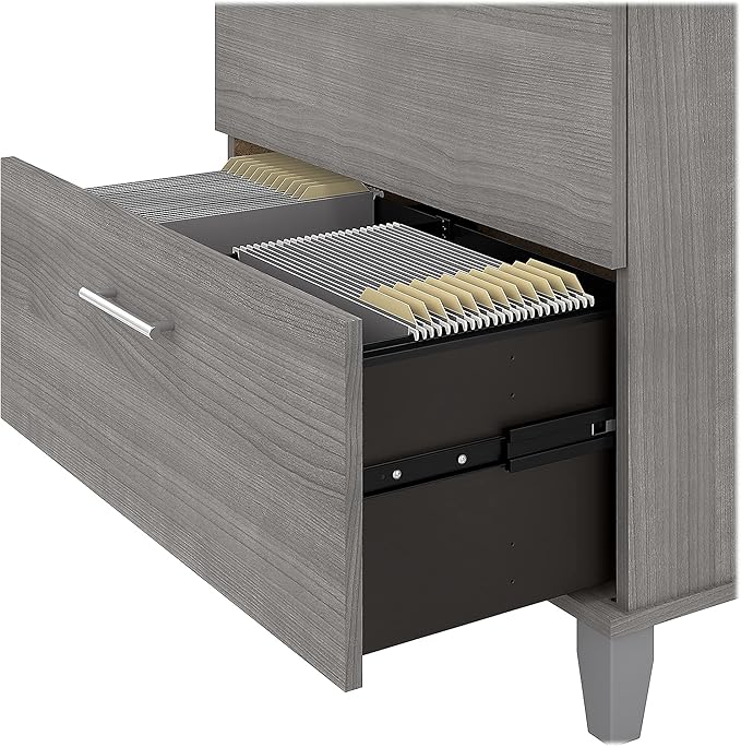 Bush Somerset 2-Drawer Lateral File Cabinet, Letter/Legal, Platinum Gray, 30-Inch (WC81280) - LeafyLoom