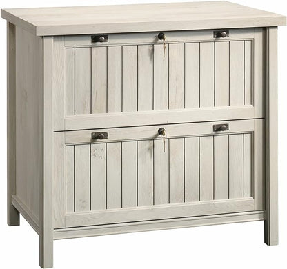 Sauder Costa Lateral File and Library Hutch Bundle, Chalked Chestnut - LeafyLoom