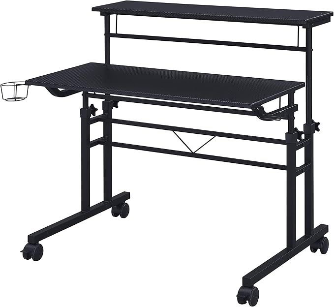 NicBex Laik-DW-00050-DX Desks, 35.25" W x 25" D x 28" H, Black - LeafyLoom