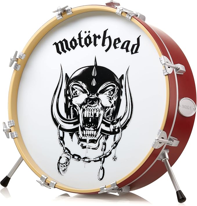 NUMSKULL Motorhead Logo 3D Drum Lamp - Desk Lamp for Bedroom, Office, Home, Study, Work - Official Motorhead Merchandise - LeafyLoom