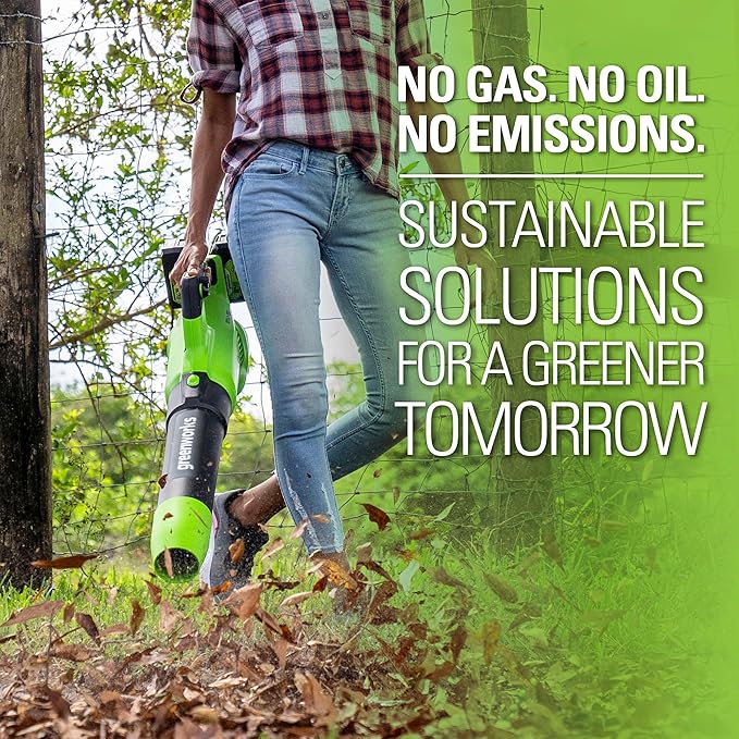 Greenworks 48V (2 x 24V) Cordless Axial Leaf Blower (125 MPH / 515 CFM / 125+ Compatible Tools), (2) 2.0Ah Batteries and Dual Port Charger Included - LeafyLoom