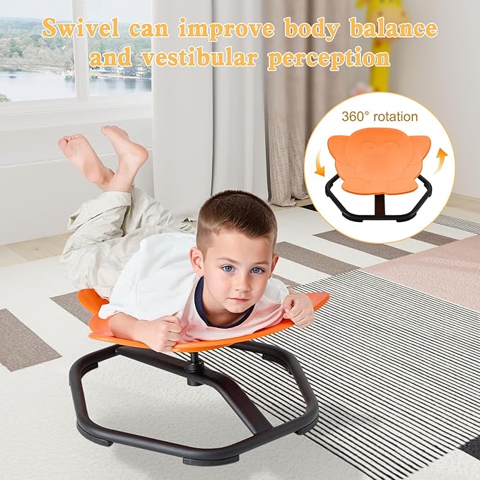 Spinning Chair for Autistic Kids Sit and Spin Chair for Kids Swivel Sensory Chair Elephant Spinning Seat Autism Sensory Chair Items for Sensory Room Training Balance Body Coordination - LeafyLoom