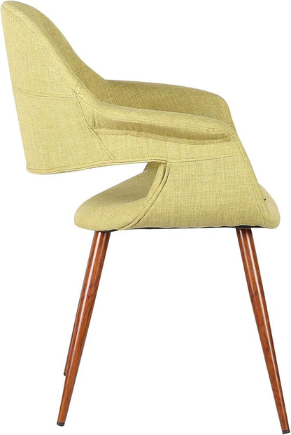 Armen Living Phoebe Mid-Century Modern Fabric Upholstered Dining Chair, Green - LeafyLoom