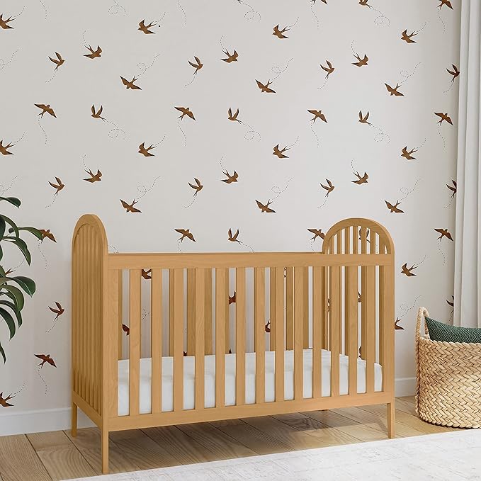 Davinci Beau 3-in-1 Convertible Crib in Honey, Greenguard Gold Certified - LeafyLoom