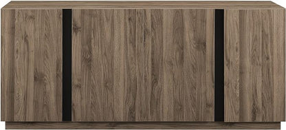 Walker Edison Liss Contemporary 4-Door Minimalist Sideboard, 70 Inch, Slate Grey - LeafyLoom