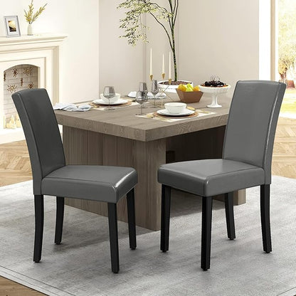 NicBex Dining Chair Set of 2, Accent Parsons Diner Chairs by Side Table for Home Kitchen, Living Room, Grey - LeafyLoom