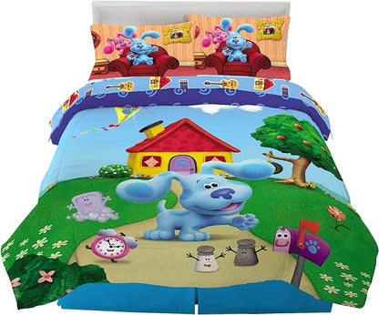 Franco Kids Bedding Super Soft Comforter and Sheet Set, 5 Piece Full Size, Blues Clues - LeafyLoom