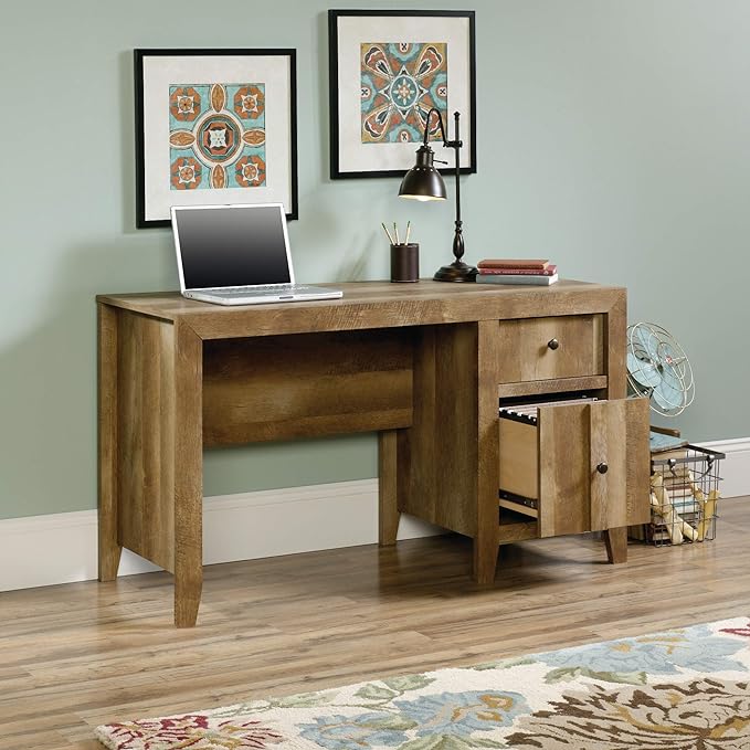 Sauder Dakota Pass Desk, Craftsman Oak finish - LeafyLoom